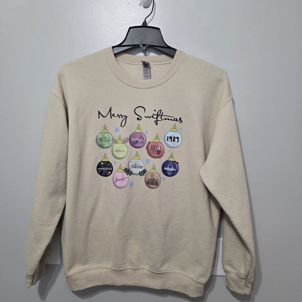 Cream Merry Swiftmas Sweatshirt Taylor Swift Christmas